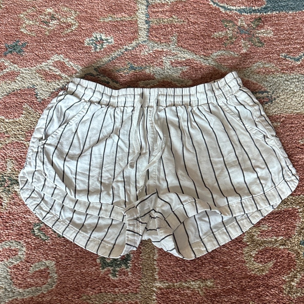 Billabong White and Black Striped Shorts
